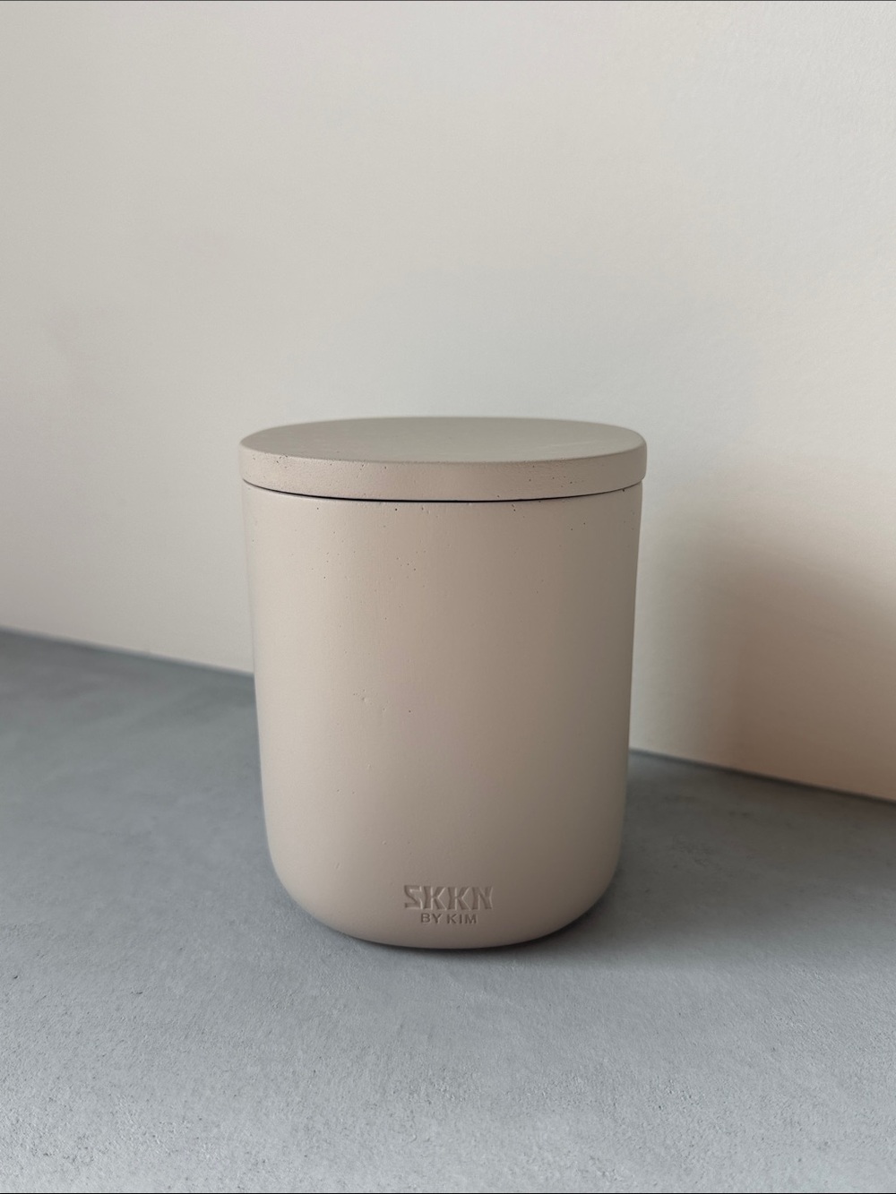 nwt skkn by kim kardashian canister concrete cement